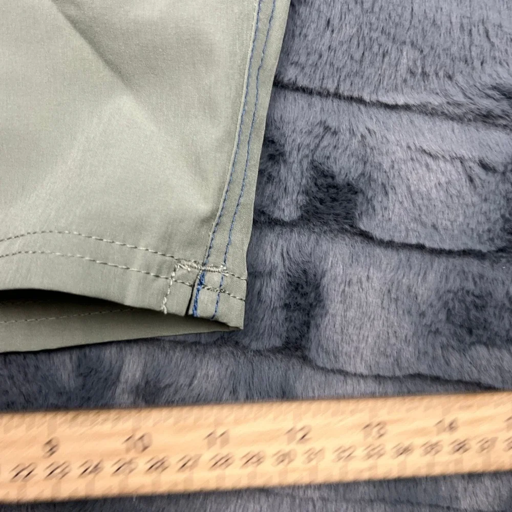 J. Crew Flex Mens Colorblock Swim Trunks Blue Olive Green Size M Mesh Lined
